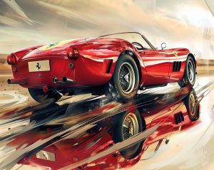 Scarlet Velocity: The Essence of Speed wall art