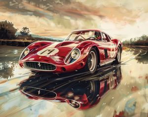 Velocity's Reflection: Classic Car Artistry wall art