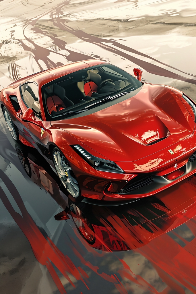 Crimson Elegance: Reflections of Velocity premium reproduction