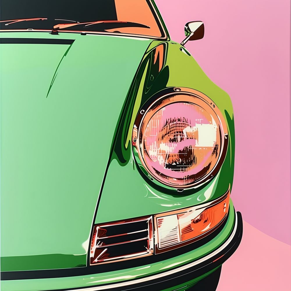 Retro Elegance: The Automotive Muse premium reproduction