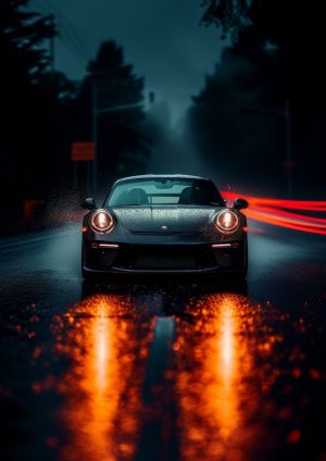 Nocturnal Elegance: Reflections of Velocity wall art
