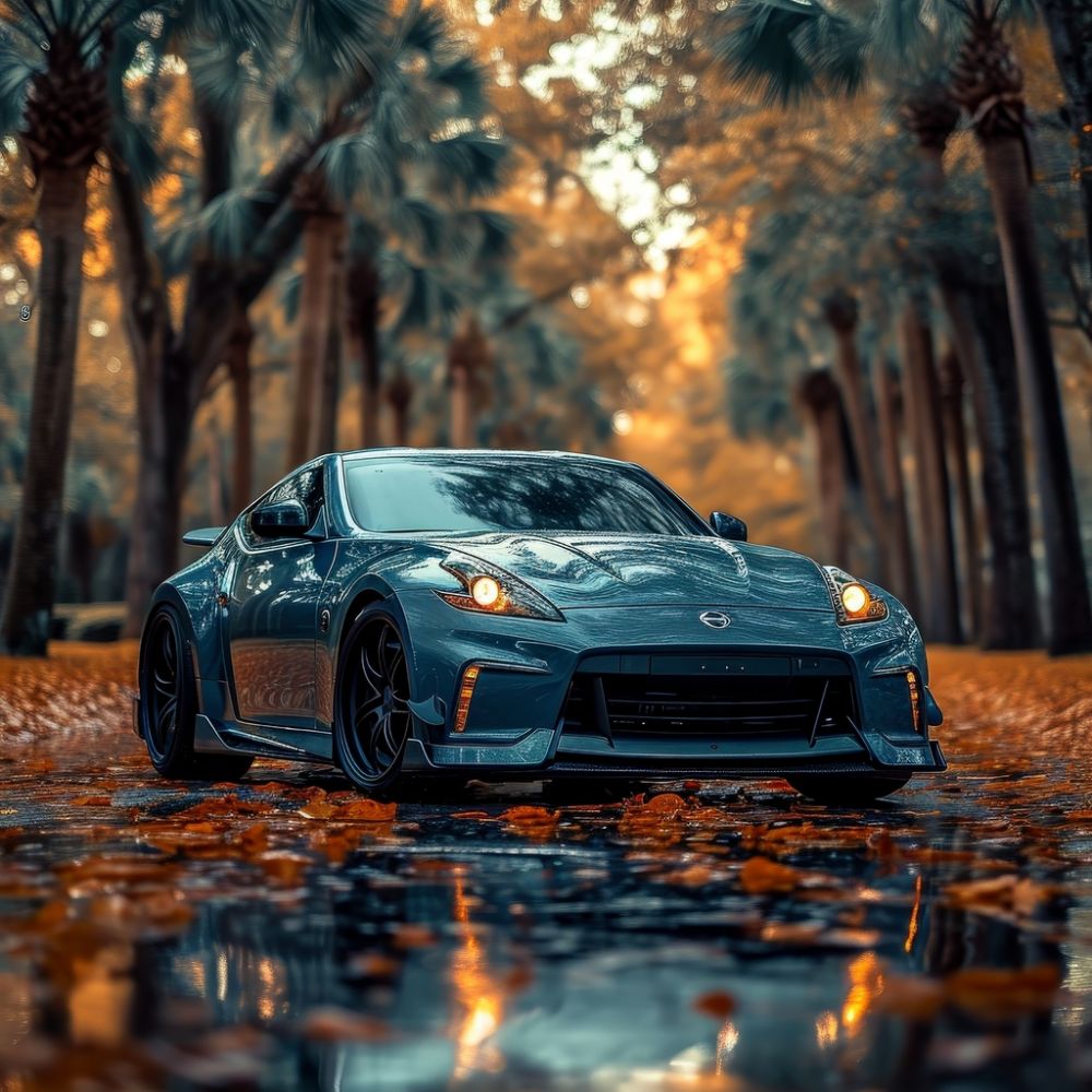 Automotive Elegance in Autumnal Glow premium reproduction
