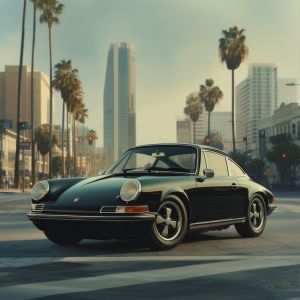 Classic Elegance: Vintage Coupe in Urban Serenity wall art