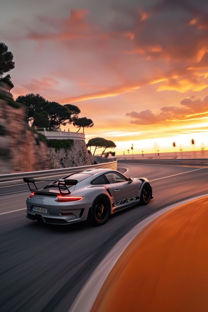 Elegance in Motion: A Sunset Drive premium reproduction