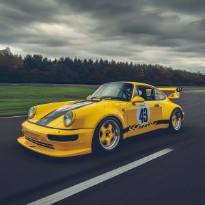 Golden Legacy: Racing Icon in Motion wall art