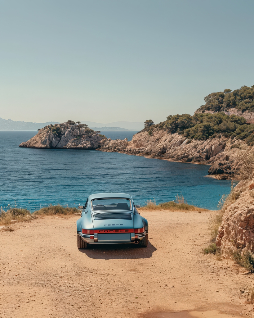 Coastal Reverie: A Journey in Blue premium reproduction