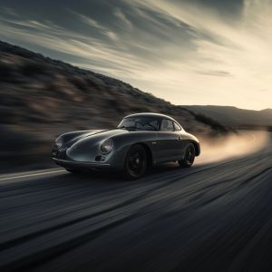 Eternal Journey: Classic Car on Open Road wall art