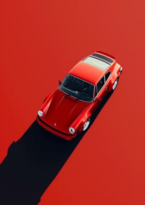 Crimson Elegance: A Timeless Drive wall art