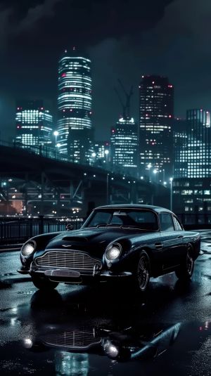 Nocturnal Elegance: A Classic's Urban Serenade wall art
