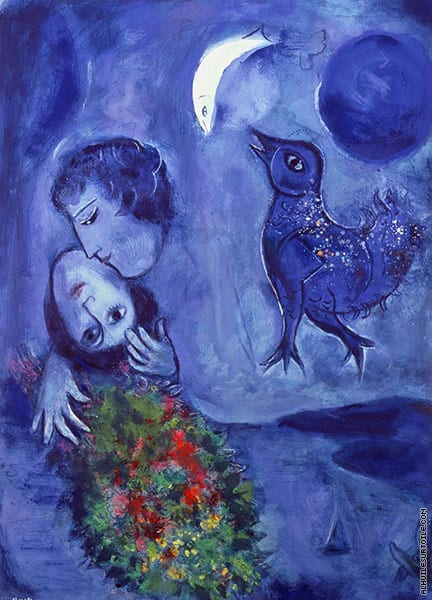 Chagall - Le Paysage Bleu Artwork premium reproduction printed or painted