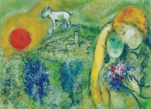 Marc Chagall - Les Amoureux de Vence Masterpiece wall art