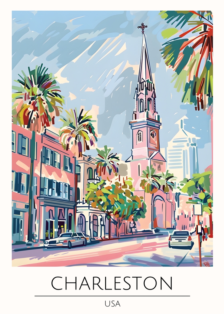 Charleston Charm: Architectural Elegance premium reproduction