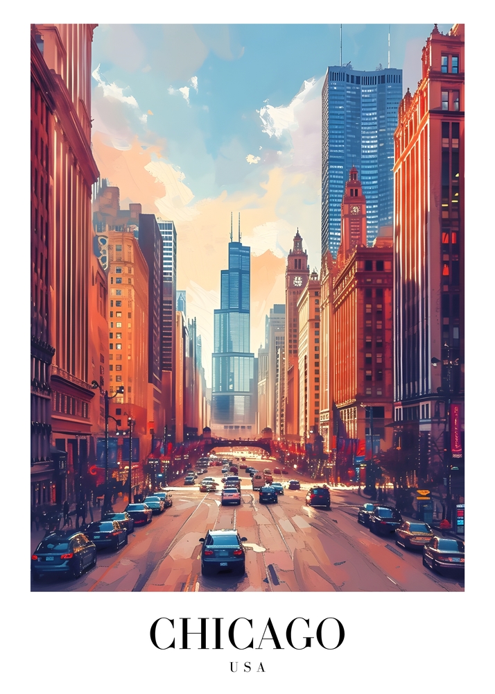 The Majesty of Chicago: Urban Symphony premium reproduction