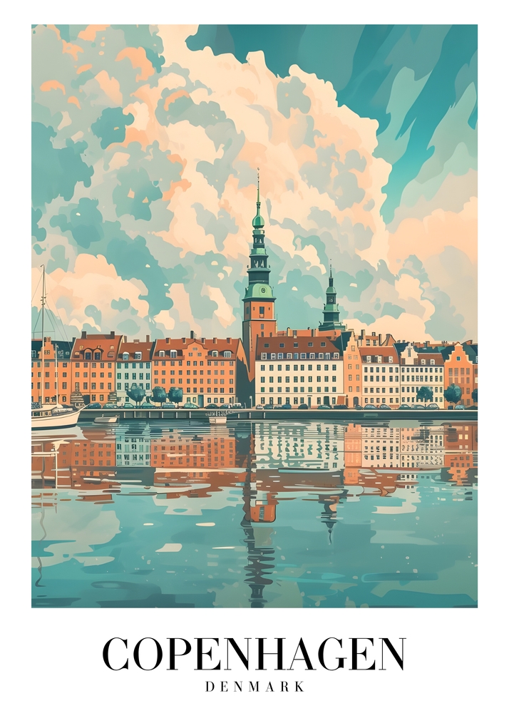 Reflections of Copenhagen: Architectural Splendor premium reproduction