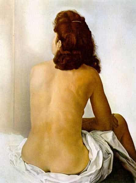 Dali - Gala Nude From Behind in Mirror Reflection premium reproduction printed or painted