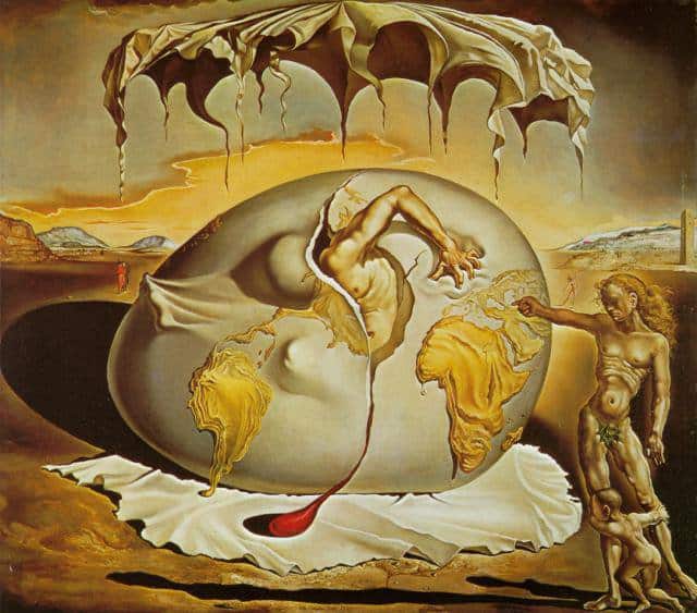 Salvador Dali - Geopoliticus Child Watching the Birth of the New Man Wall Art premium reproduction printed or painted