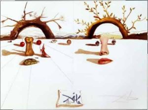 Dali - Surrealist Lovers Landscape wall art