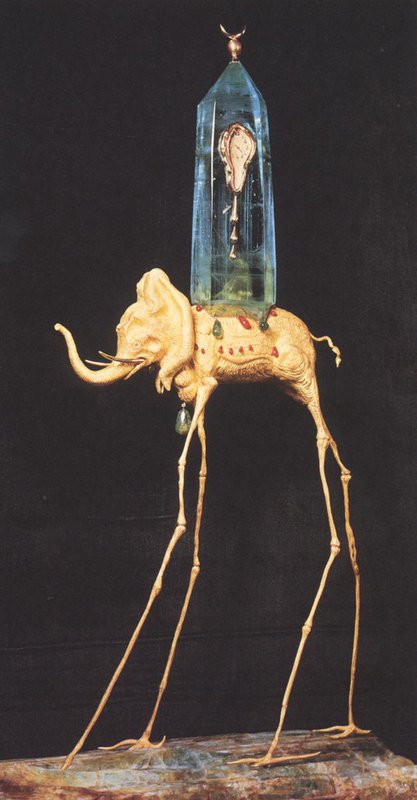 Dali - Space Elephant Sculpture premium reproduction printed or painted