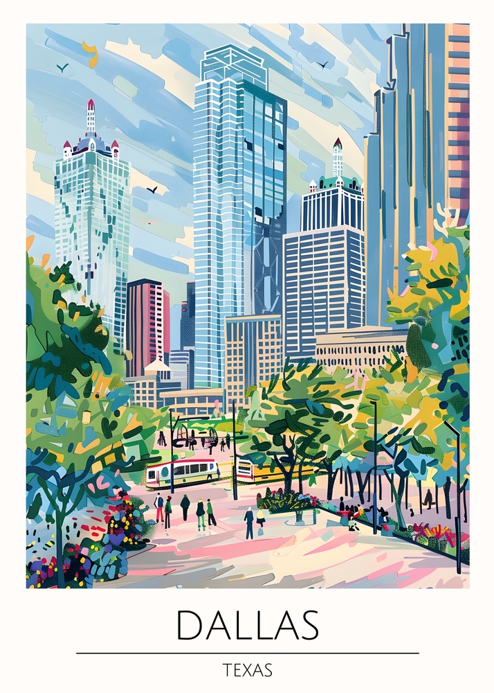Urban Symphony: Dallas Skyline Harmony premium reproduction