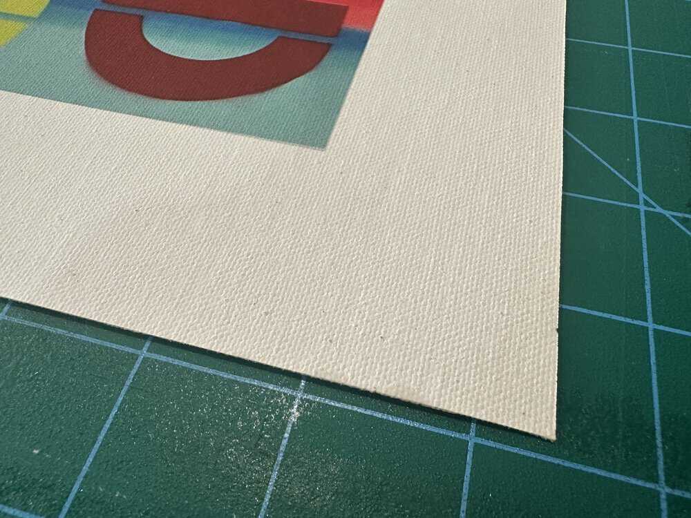 Close up of 320 GSM cotton canvas texture used in fine art reproductions