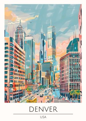 Dynamic Urban Panorama – Denver wall art