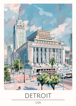 Detroit Skyline - Urban Artistry wall art