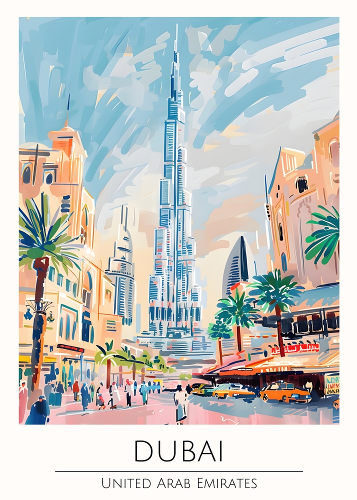 Radiant Skyline of Dubai: Urban Majesty premium reproduction