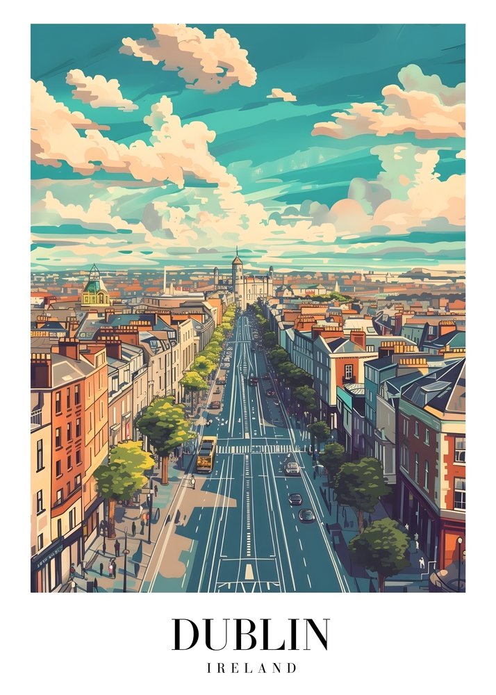 Charming Streets of Dublin - Ireland's Urban Symphony premium reproduction