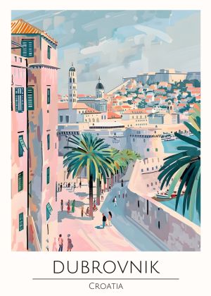 Dubrovnik's Timeless Charm - Artistic Cityscape wall art
