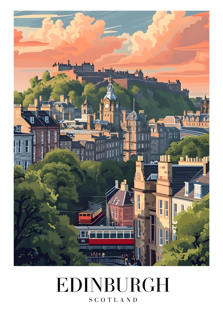 Edinburgh Castlescape - Timeless City Art premium reproduction