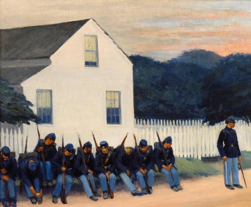 Edward Hopper - Dawn Before Gettysburg Wall Art premium reproduction