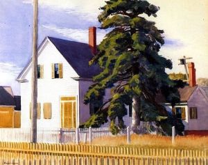 Edward Hopper - House with Big Pine Wall Art wall art