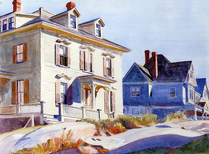 Edward Hopper - Houses on a Hill Wall Art premium reproduction