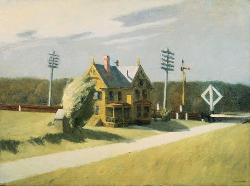 Edward Hopper - Railroad Crossing Landscape Art premium reproduction