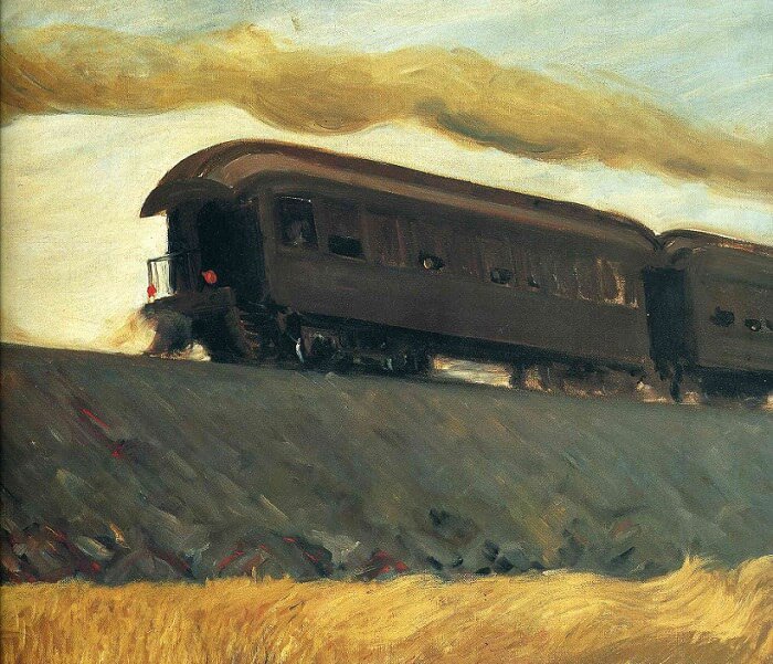 Edward Hopper - Railroad Train Landscape, 1908 premium reproduction