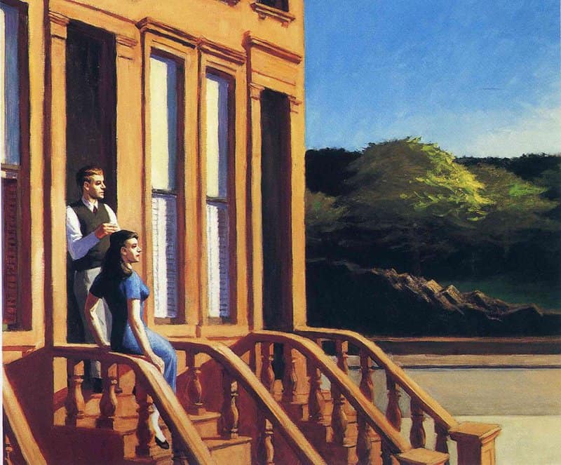Edward Hopper - Sunlight on Brownstones, 1956 premium reproduction