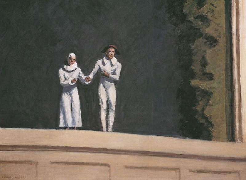 Edward Hopper - Two Comedians Wall Art premium reproduction printed or painted