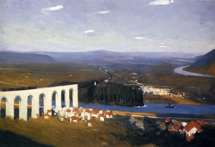 Edward Hopper - Valley of the Seine Landscape Art 1908 premium reproduction