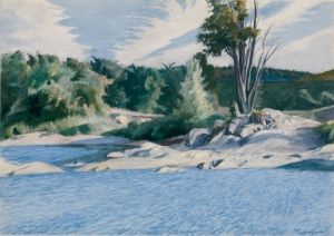 Edward Hopper - White River at Sharon 1937 Wall Art wall art