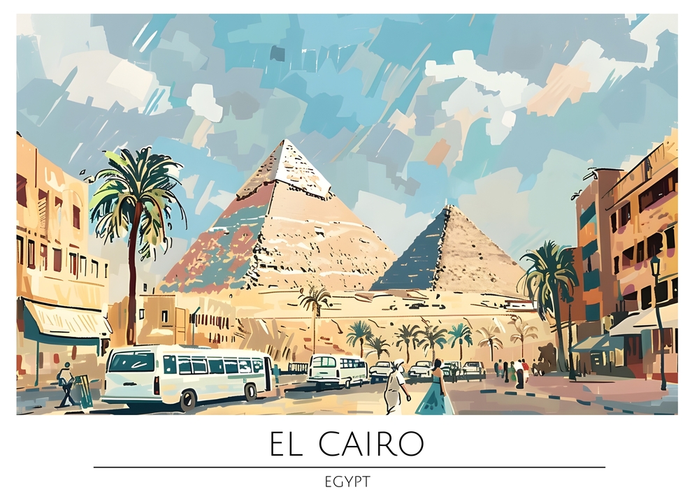 El Cairo - Vibrant Streets of Egypt premium reproduction
