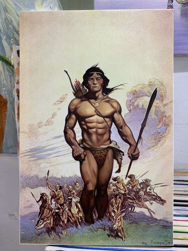 Frank Frazetta Tarzan And The Ant Men 60 X 39 Cm - Poppins Shop Atelier Study