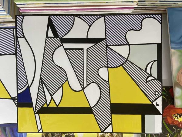 Lichtenstein Print And Painted Cow Going Abstract 3 - Poppins Shop Atelier Study