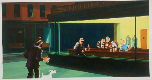 Tintin Hopper Nighthawks - Poppins Shop Atelier Study