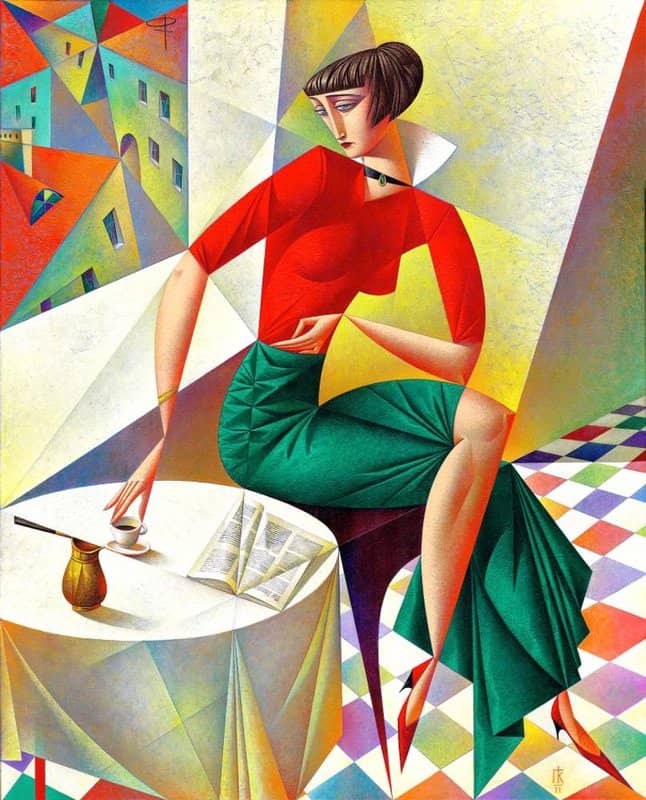 Georgy Kurasov - Cafe Terrasse Elegance premium reproduction
