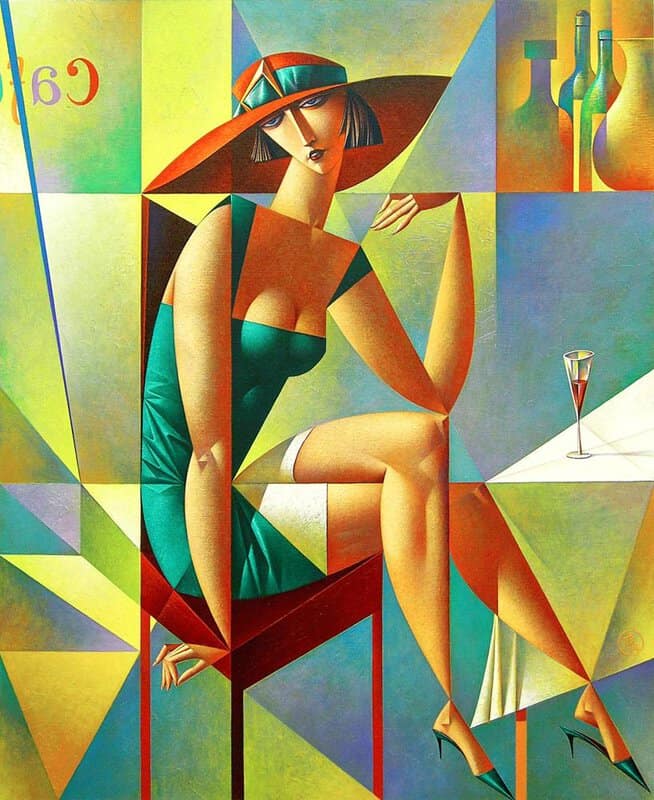 Georgy Kurasov - In The Cafe Abstract Elegance premium reproduction