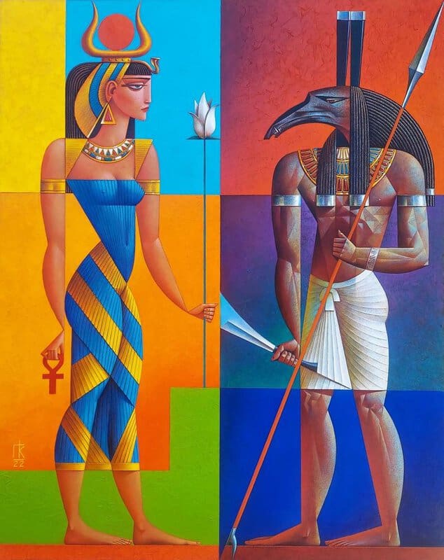 Georgy Kurasov - Isis and Seth Enigmatic Canvas premium reproduction