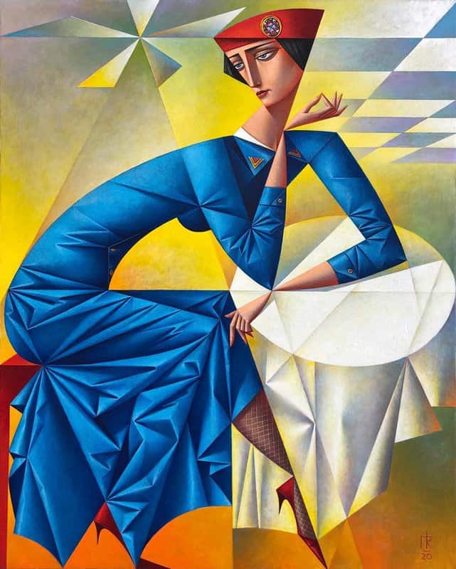 Georgy Kurasov - Stewardess Abstract Art premium reproduction
