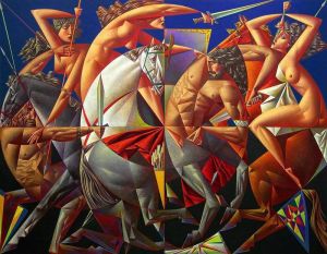 Georgy Kurasov - The Battle of Amazons and Centaurs Art wall art