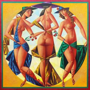Georgy Kurasov - The Three Graces: Reflections on Pompeii wall art