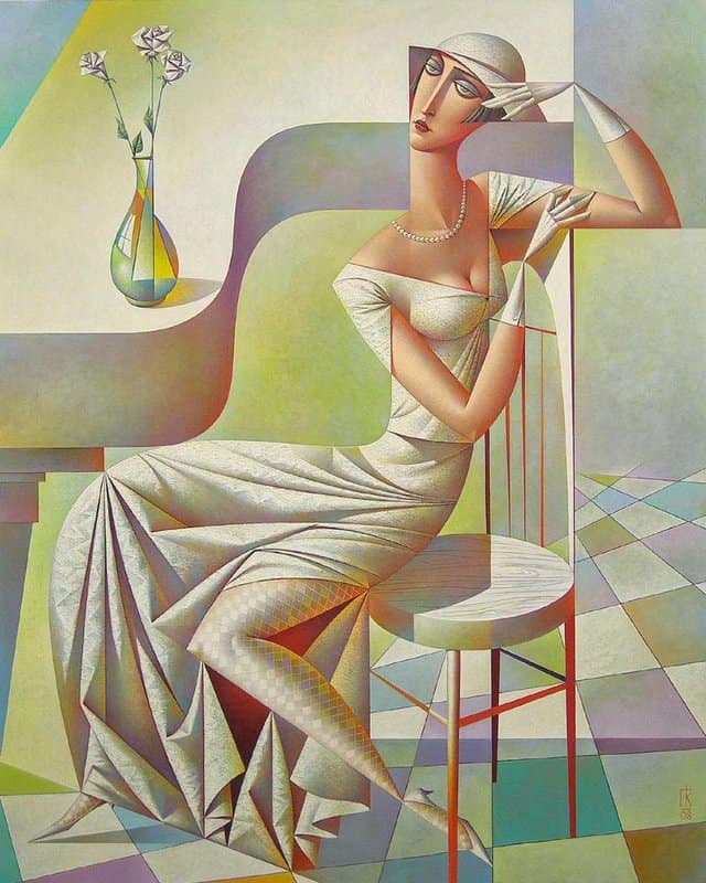 Georgy Kurasov - White Roses Artwork premium reproduction